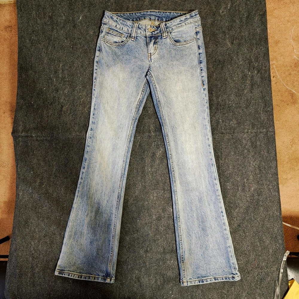 Brandy Melville John Galt Acid Wash Jeans Y2K Low Rise Flare Blue Small RR204
